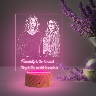 Acrylic Engraved Customized with Any Photo 16 Changing Light & Remote Control